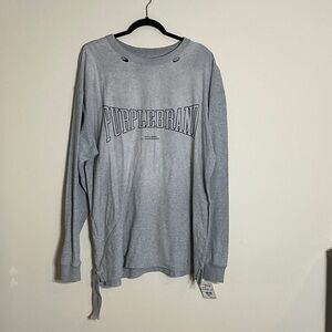 Purplebrand Gray Long Sleeve Men's Tee